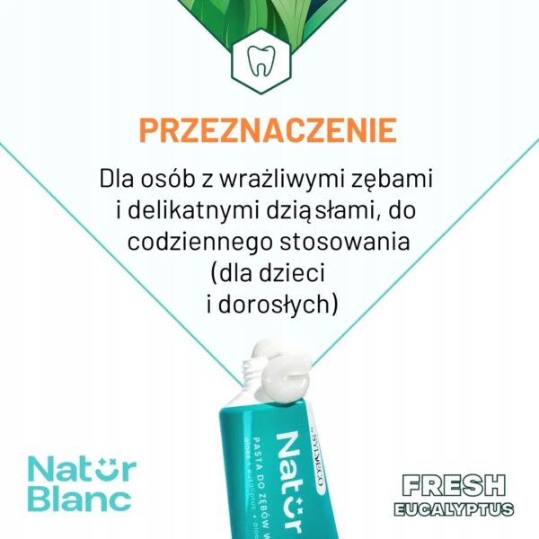 Pasta do zębów wrażliwych z fluorem SYLVECO Natur Blanc odświeża oddech - obrazek 6