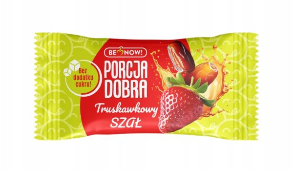 Porcja Dobra Przekąska daktylowa TRUSKAWKOWA 20g Batonik daktylowo owocowy - obrazek 5