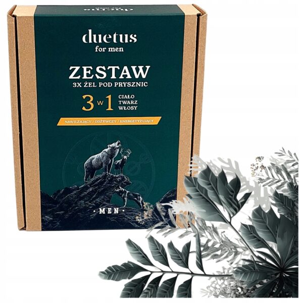 Zestaw DUETUS for Men - Żele pod Prysznic dla mężczyzny 3×300 ml 3w1