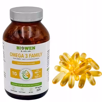 Biowen Omega 3 Family TG - 225 kapsułek Wysoka zawartość 720 EPA i 480 DHA