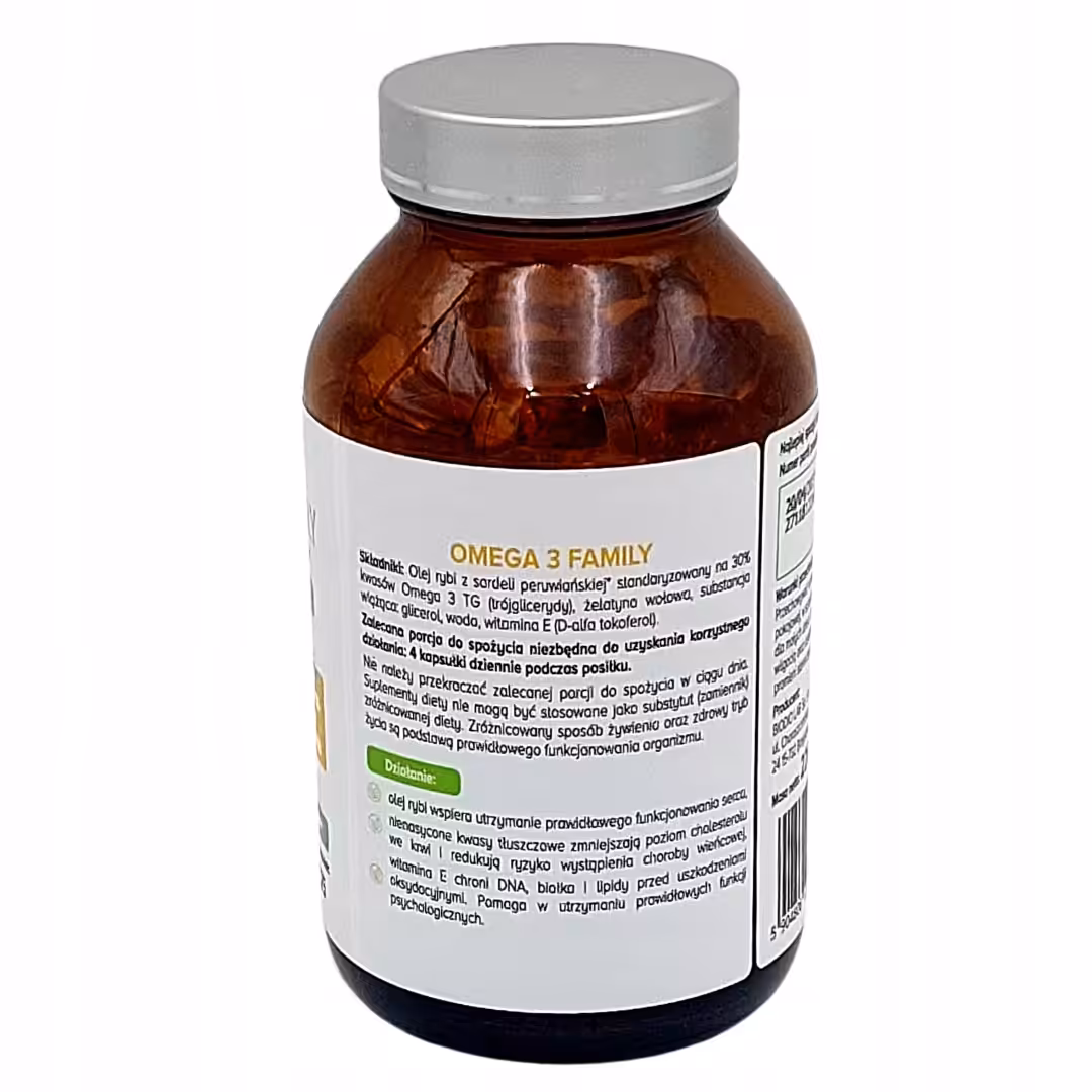 Biowen Omega 3 Family TG - 225 kapsułek Wysoka zawartość 720 EPA i 480 DHA - obrazek 6