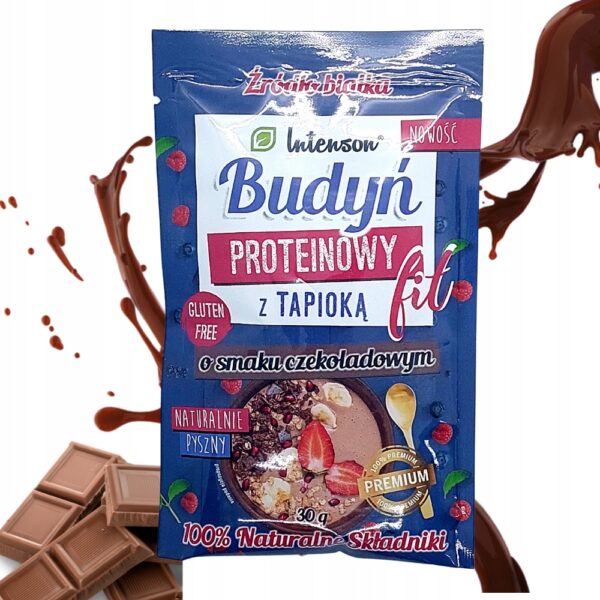 6xBudyń czekoladowy Intenson 30g Fit z białkiem 100% naturalnych składników - obrazek 2