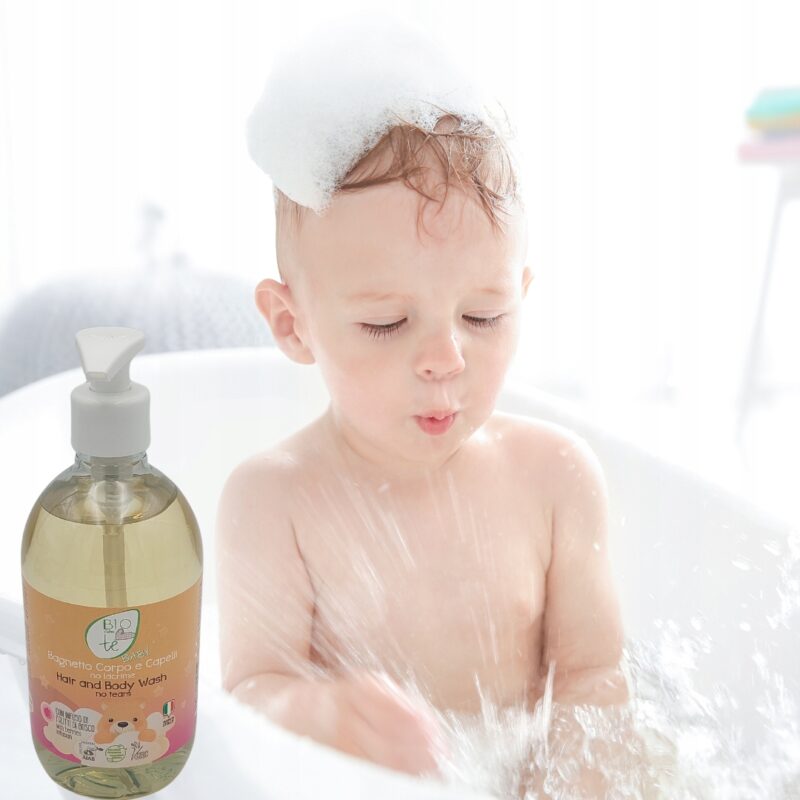 Płyn do kąpieli dla dzieci do ciała i włosów Pierpaoli Biocontè Baby 500ml - obrazek 2