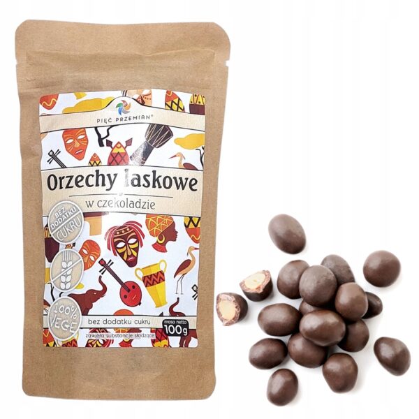 Orzechy Laskowe w czekoladzie 100G BEZ CUKRU intensywny smak czekolady - obrazek 2