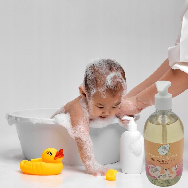 Płyn do kąpieli dla dzieci do ciała i włosów Pierpaoli Biocontè Baby 500ml - obrazek 3