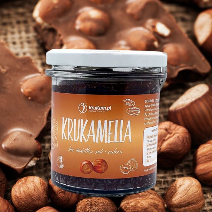KruKam Krukamella pasta z orzechów laskowych 300g Masło z orzechów bez cukr - obrazek 2