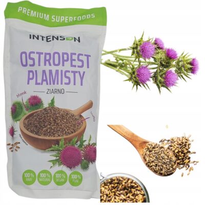 Ostropest plamisty ziarno Intenson 200g Silybum marianum dla wątroby