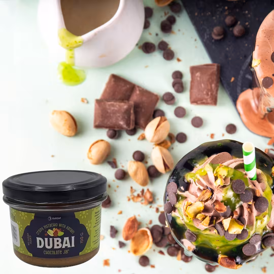 Dubai Chocolate Jar 150g Deser dubajski czekoladowy Czekolada dubajska - obrazek 4