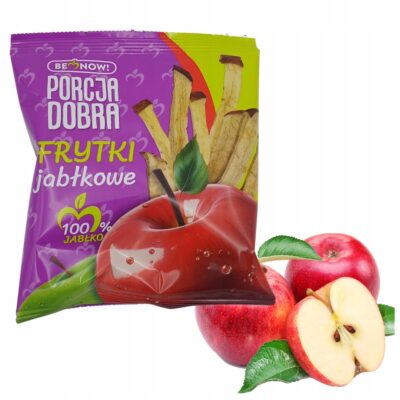 Frytki jabłkowe Porcja Dobra 18g 100% suszonych jabłek Lekko chrupiące
