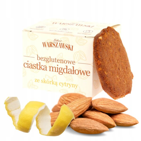 Ciastka migdałowe ze skórką z cytryny, ciastka bezglutenowe 5x30 g