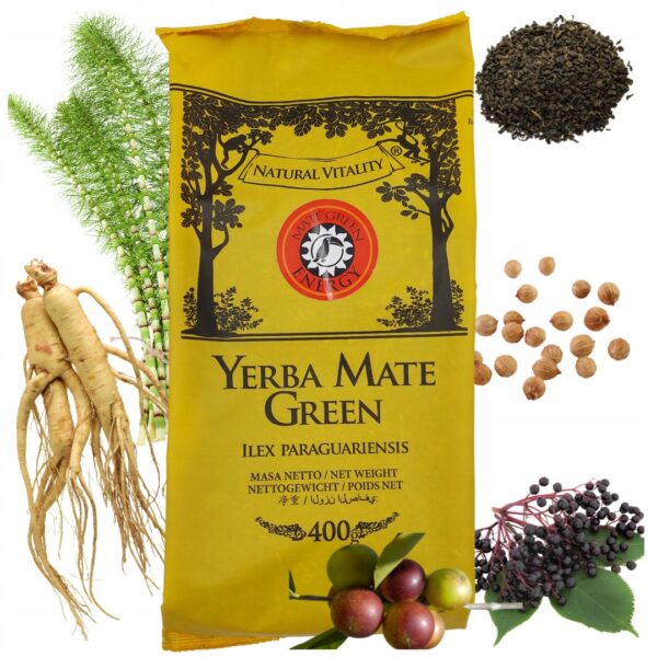 Yerba Mate Green Energy zielona yerba 400g Energia kofeina - Owoce Zioła