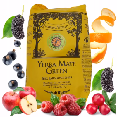 Yerba Mate Green FRUTAS Soczysta Owocowa Yerba najlepsza na start 400g
