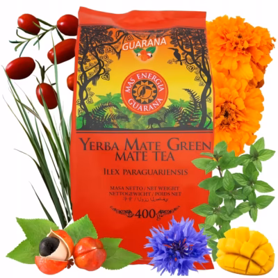 Yerba Mate Green MAS ENERGIA GUARANA 400g zielona yerba mate moc bez gorycz