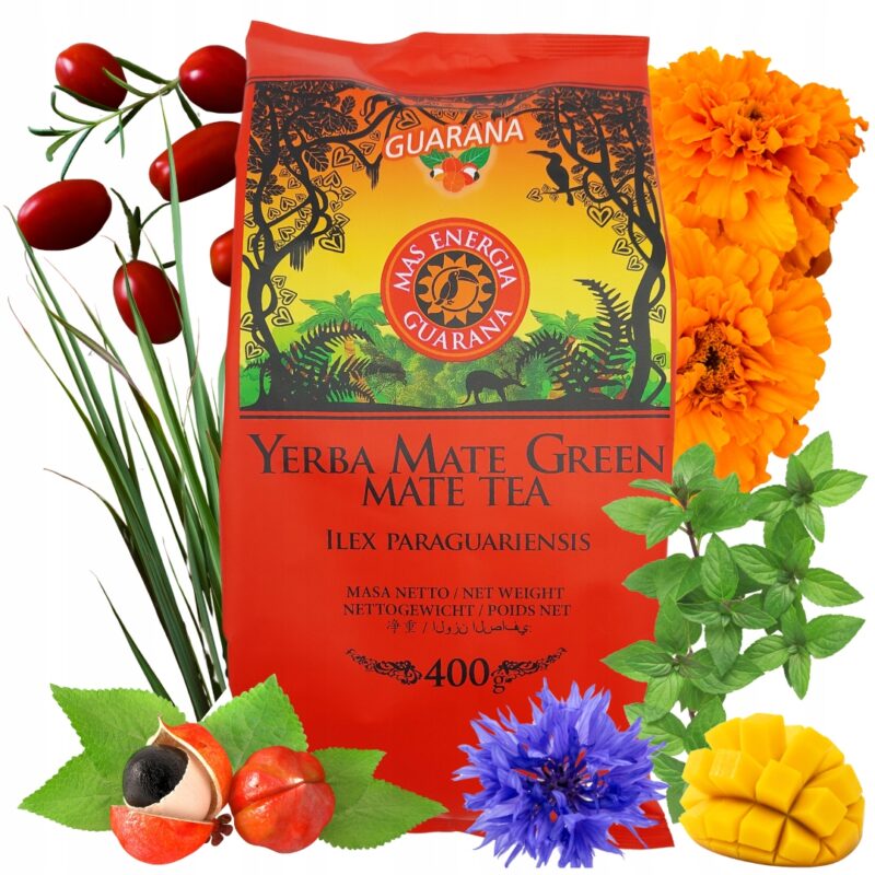Yerba Mate Green MAS ENERGIA GUARANA 400g zielona yerba mate moc bez gorycz