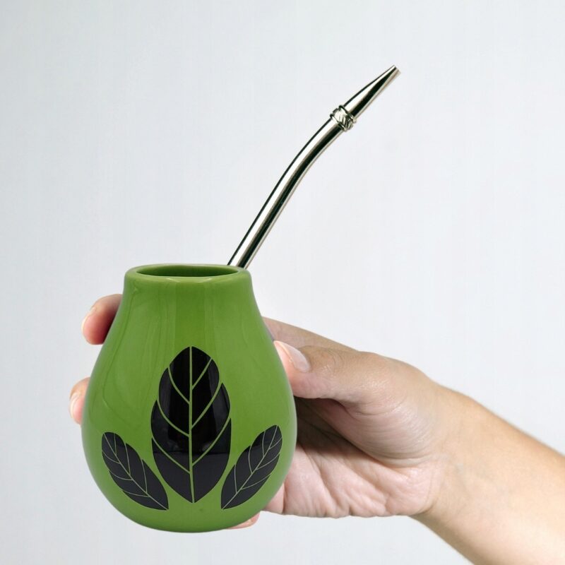 Naczynie ceramiczne matero Mate Green Luka Hoja Green 350 Naczynie do yerba - obrazek 3