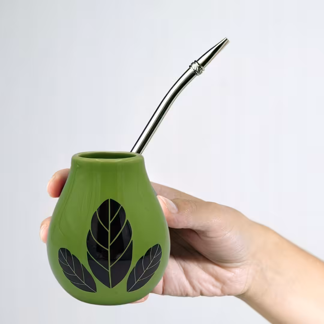Naczynie ceramiczne matero Mate Green Luka Hoja Green 350 Naczynie do yerba - obrazek 3