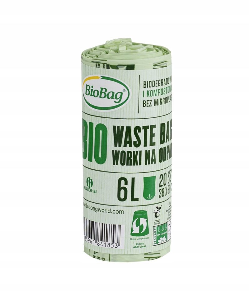 Worki na odpady organiczne i zmieszane 6L, 20szt. kompost, MaxAir II BioBag