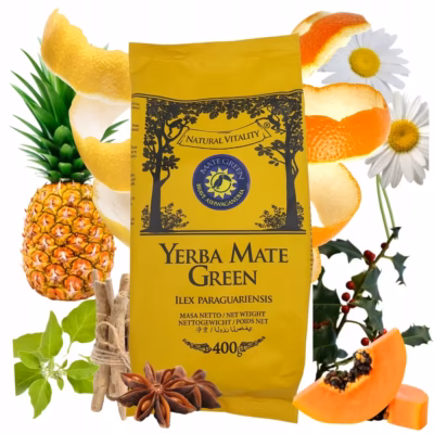 Yerba Mate Green Brave Ashwagandha 400 owocowa brazylijska yerba mate green