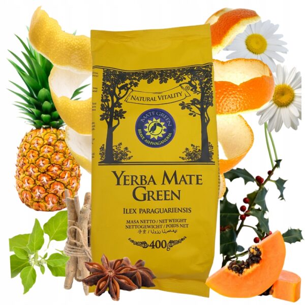 Yerba Mate Green Brave Ashwagandha 400 owocowa brazylijska yerba mate green