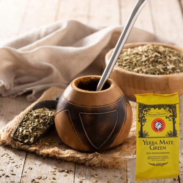Yerba Mate Green Energy zielona yerba 400g Energia kofeina - Owoce Zioła - obrazek 2