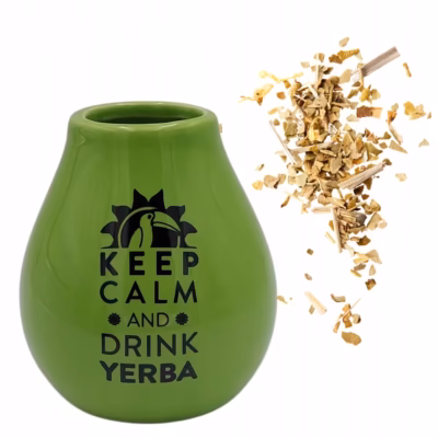 Matero ceramiczne Mate Green Luka Green z logo 350ml naczynko do yerba mate