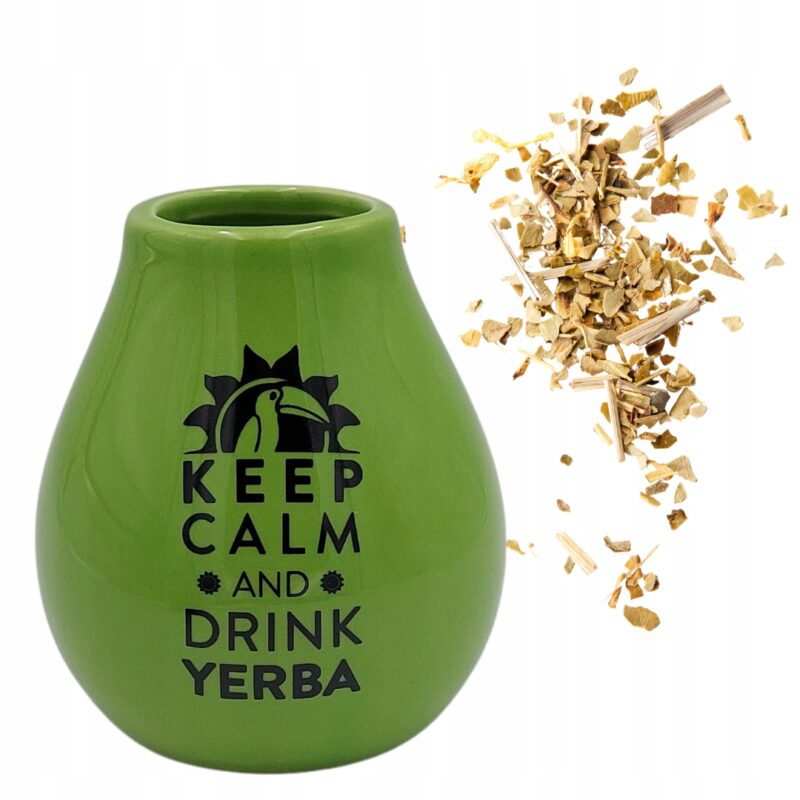 Matero ceramiczne Mate Green Luka Green z logo 350ml naczynko do yerba mate