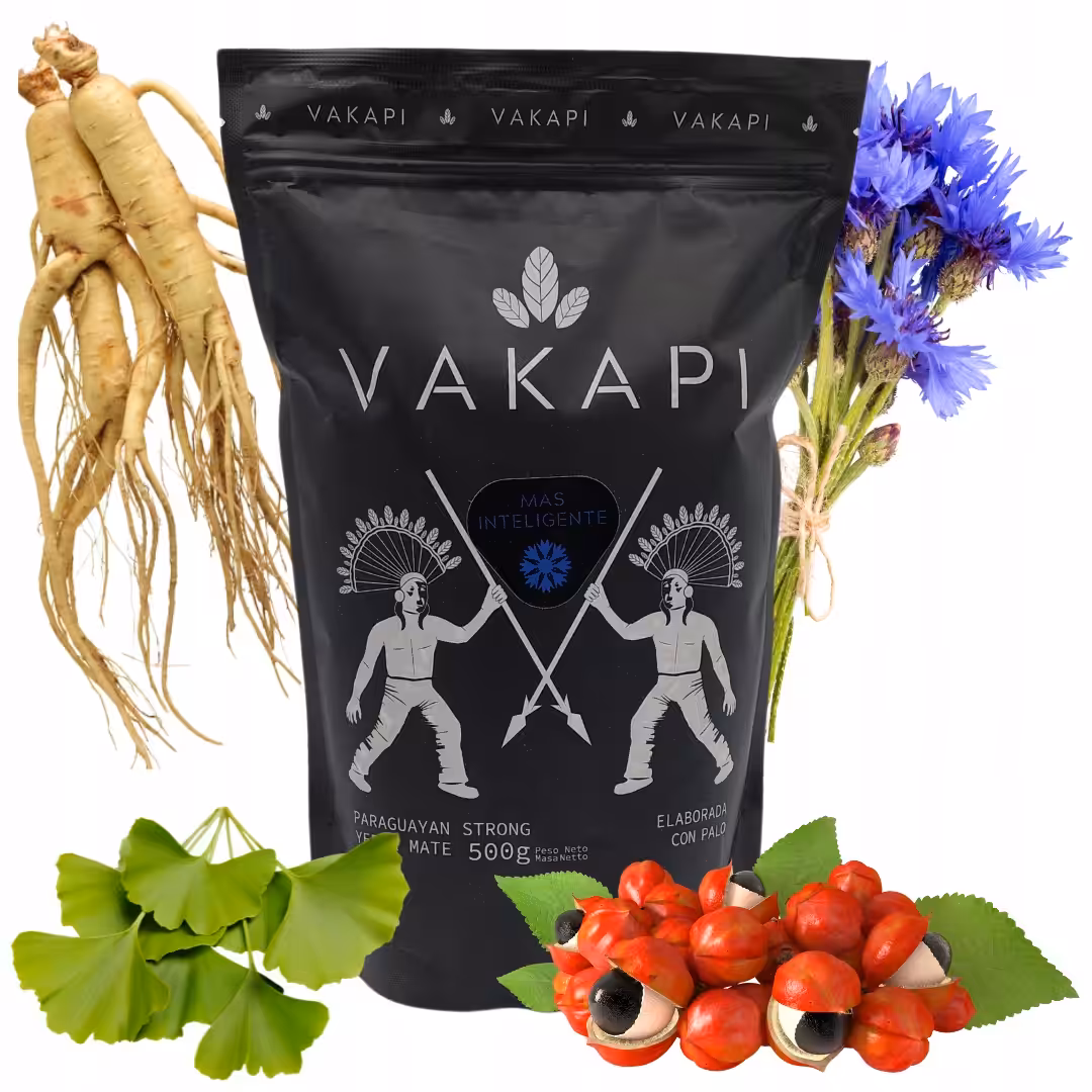 Yerba Mate VAKAPI Mas Inteligente 500g Moc, koncentracja, Energia - Mango