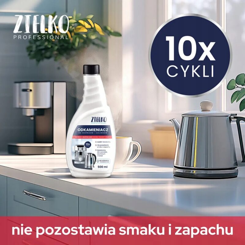 Odkamieniacz do ekspresów i czajników w płynie Zielko 500 ml na 10 x cykli - obrazek 4