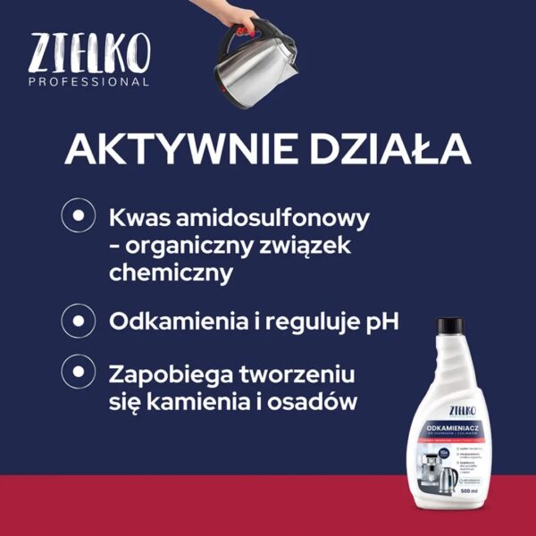 Odkamieniacz do ekspresów i czajników w płynie Zielko 500 ml na 10 x cykli - obrazek 7