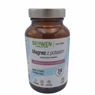 Biowen Magnez z Potasem 1000 mg 4 formy magnezu - 100 kapsułek