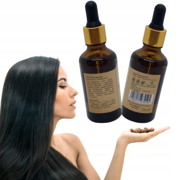 2x Bioolja Olejek arganowy na włosy rzęsy paznokcie BIO 50ml Nierafinowany - obrazek 5