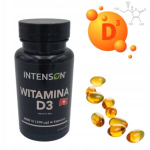 Intenson Witamina D3 4000 IU 120 kaps. Witamina d3 dla seniorów Duża dawka