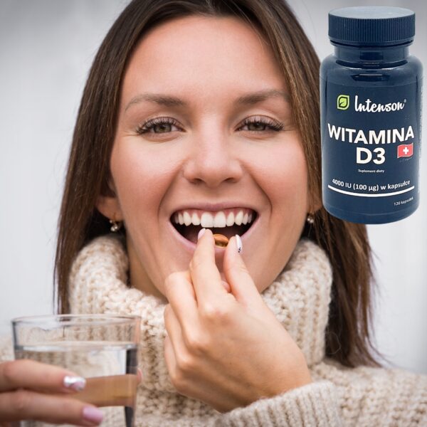 Intenson Witamina D3 4000 IU 120 kaps. Witamina d3 dla seniorów Duża dawka - obrazek 6