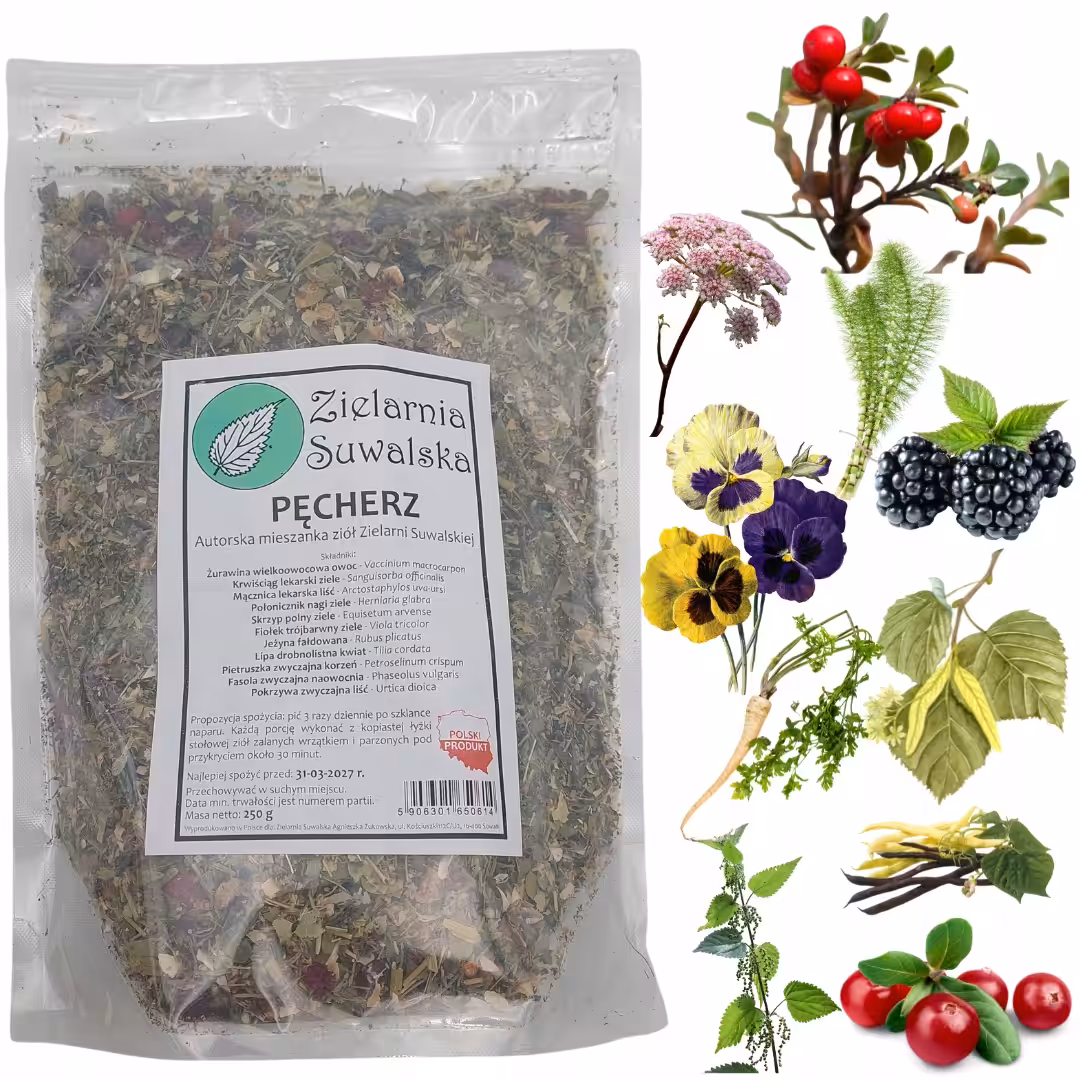 Mieszanka ziołowa Pęcherz ziół autorska zioła Zielarnia Suwalska 250g