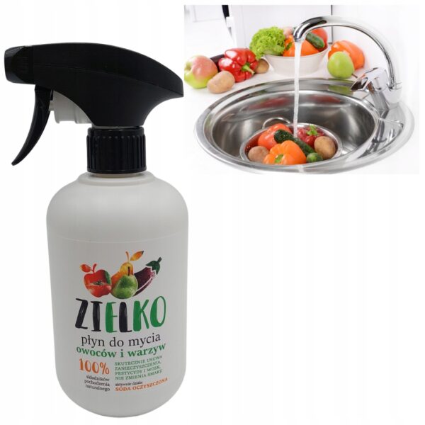 ZIELKO Płyn do mycia owoców i warzyw 500ml usuwa brud, pestycydy i wosk