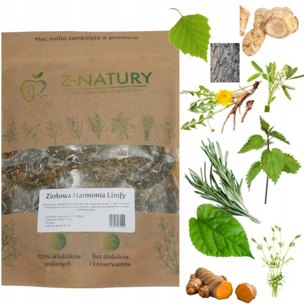 Pokrzywa i Rozmaryn - Ziołowa Harmonia Limfy, mieszanka ziół Z-Natury 250g