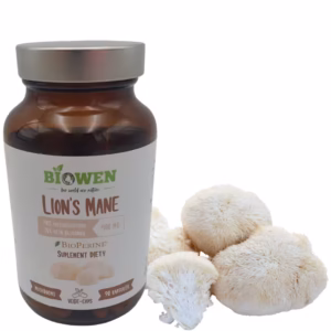 Biowen Grzyby LION’S MANE 400mg Soplówka Jeżowata Piperyna 90kaps.