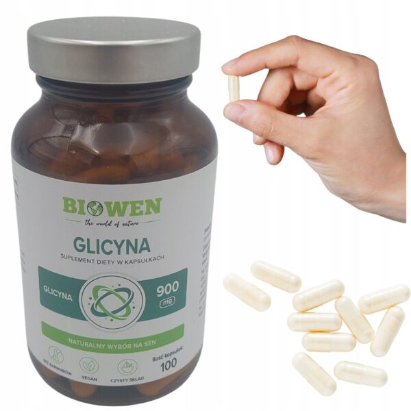 Biowen Glicyna 900mg czysta 100 kap vege sen, regeneracja i układ nerwowy