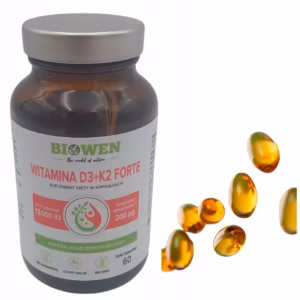 Biowen Witamina D3+K2 Forte – 12000 IU w oleju MCT – 60 kapsułek