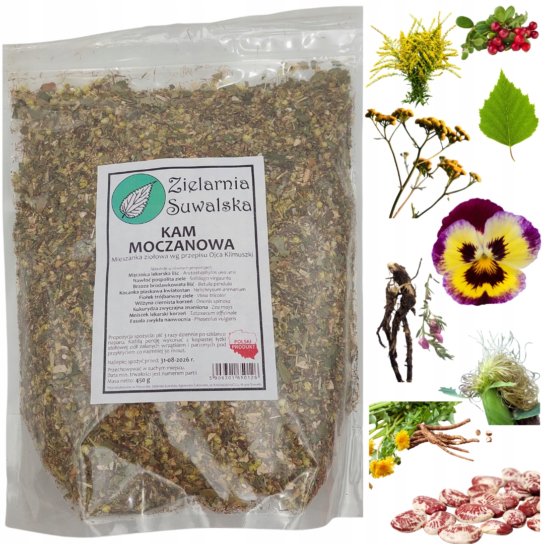 Mieszanka ziołowa Kam moczanowa Klimuszki Zielarnia Suwalska zioła 450 g