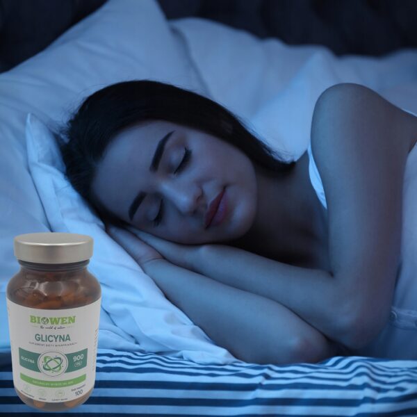 Biowen Glicyna 900mg czysta 100 kap vege sen, regeneracja i układ nerwowy - obrazek 3
