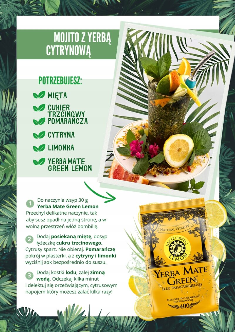 Yerba Mate Green LEMON 400 g - cytrynowe orzeźwienie prosto z natury - obrazek 6
