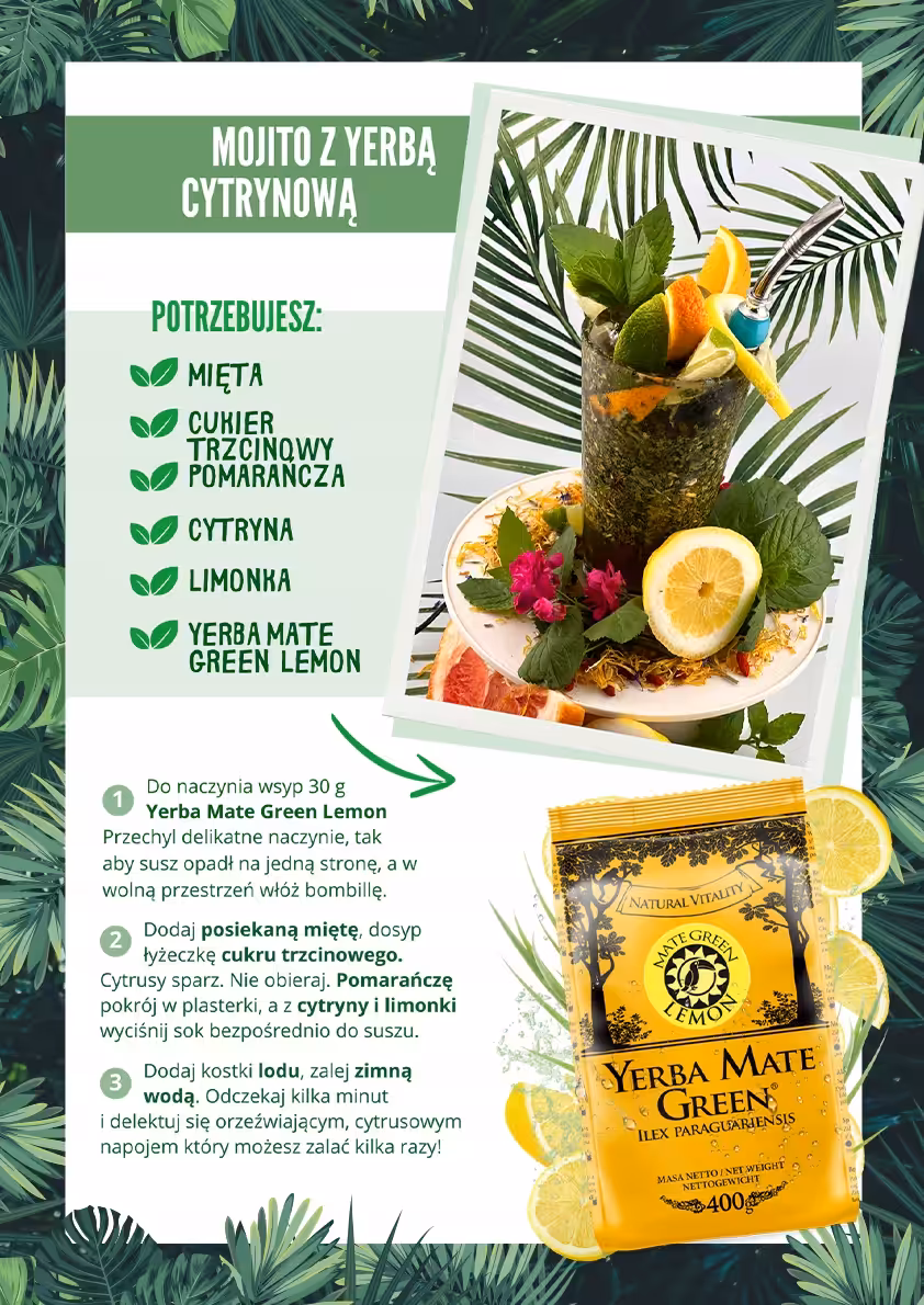Yerba Mate Green LEMON 400 g - cytrynowe orzeźwienie prosto z natury - obrazek 6