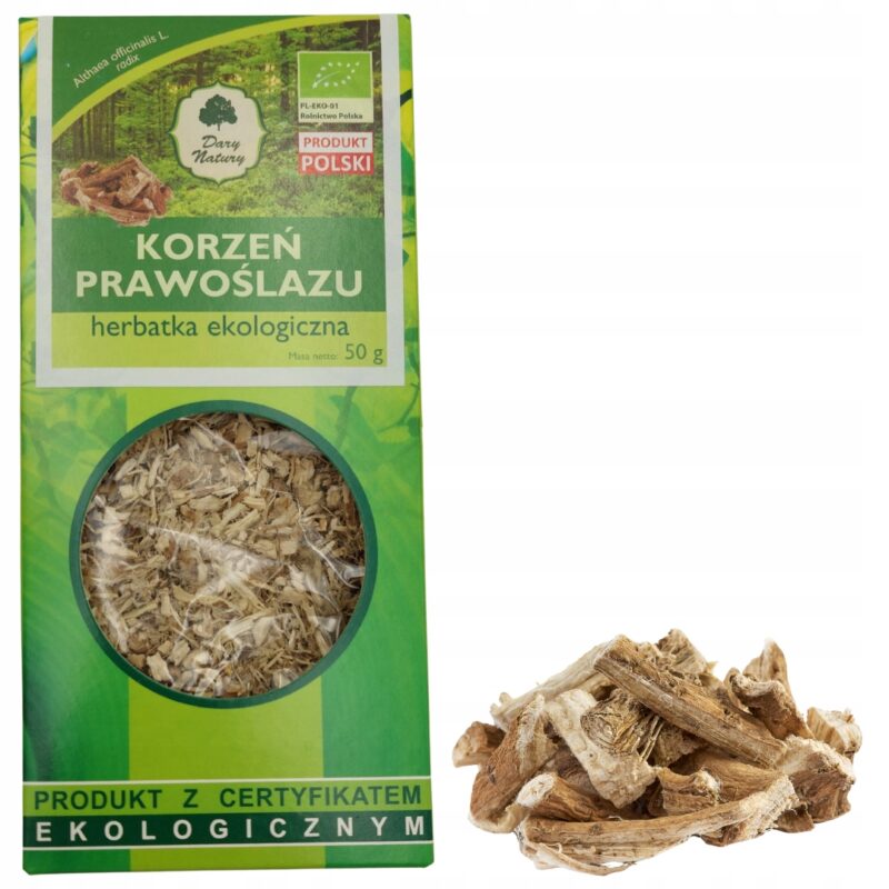 Prawoślaz Korzeń EKO 50g Naturalne wsparcie dla gardła i układu pokarmowego