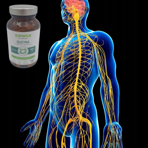 Biowen Glicyna 900mg czysta 100 kap vege sen, regeneracja i układ nerwowy - obrazek 4
