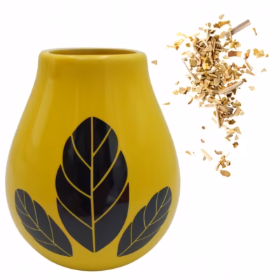Luka Hoja Yellow 350 ml ceramiczna tykwa w słonecznym wydaniu picie yerby