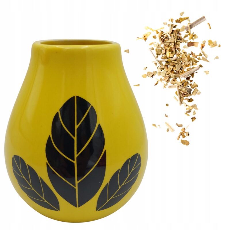 Luka Hoja Yellow 350 ml ceramiczna tykwa w słonecznym wydaniu picie yerby
