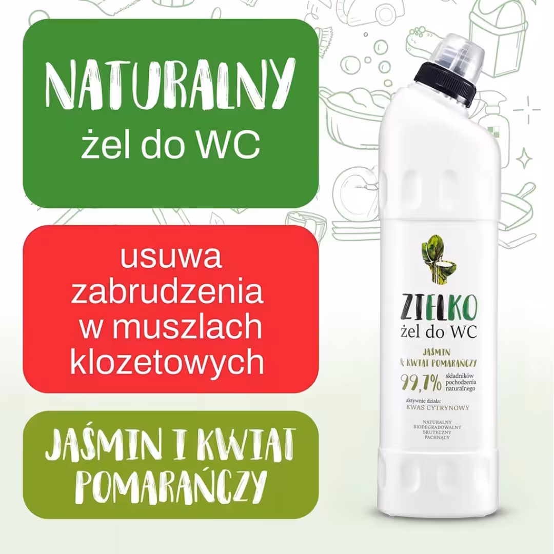 ZIELKO Żel do WC 750ml jaśmin & kwiat pomarańczy - Naturalny i Ekologiczny - obrazek 2
