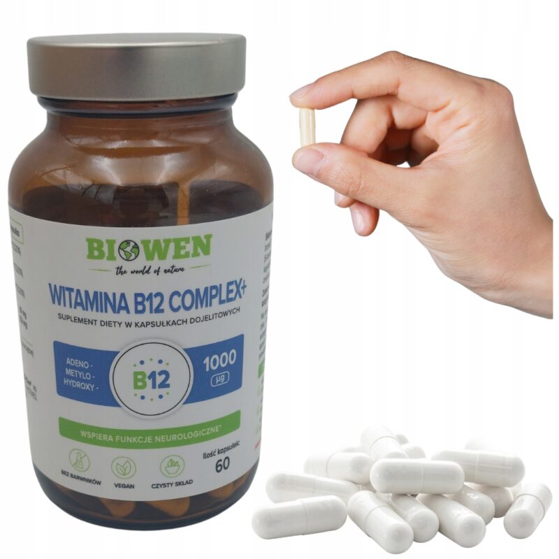 Biowen Witamina B12 Complex+ 3 bioaktywne formy B12 + witamina C i błonnik