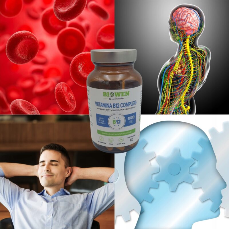 Biowen Witamina B12 Complex+ 3 bioaktywne formy B12 + witamina C i błonnik - obrazek 4